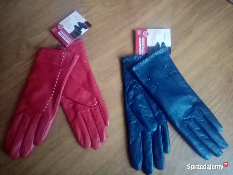 Rękawiczki damskie skórka Niebieskie 65 Gdańsk