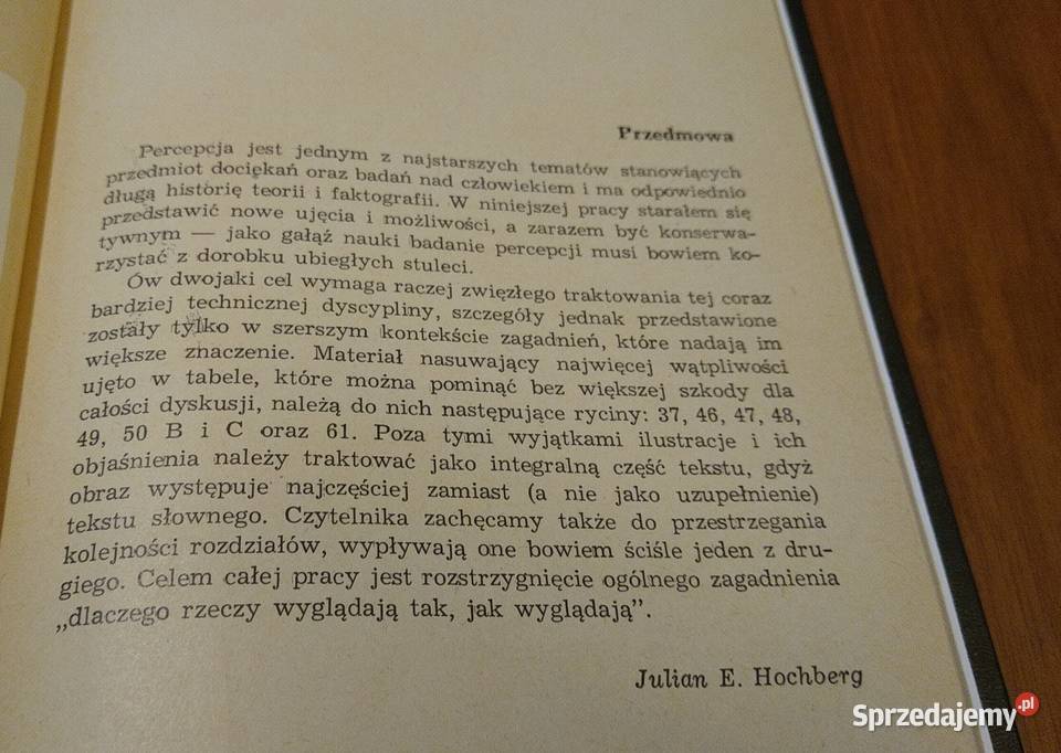 Percepcja Julian E Hochberg 1970 TWARDA psychologia, socjologia pomorskie Gdańsk