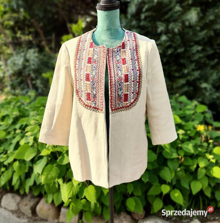Kurtka marynarka narzutka Mango XL boho bohemian Marynarki i żakiety Szczecin