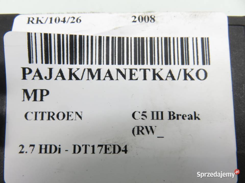 PRZEŁĄCZNIK ZESPOLONY CITROEN C5 III 96648949XT osobowe Panele sterowania, przełączniki