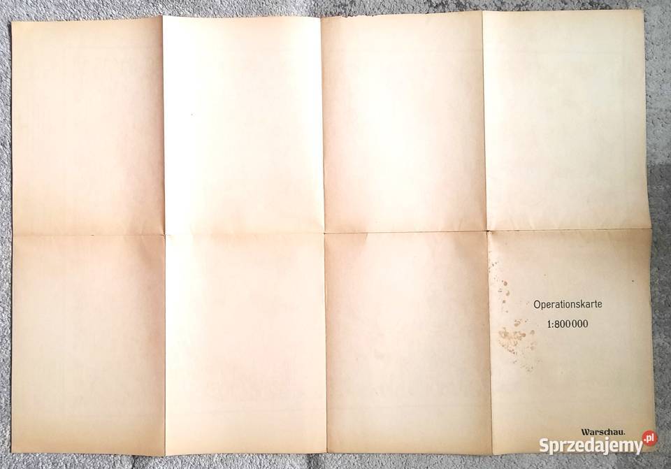 Stara Niemiecka Mapa Warszawa Warschau Gliwice