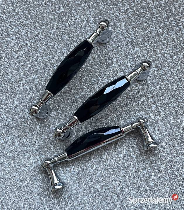 Uchwyt meblowy glamour kryształowy czarny z Uchwyty Warszawa