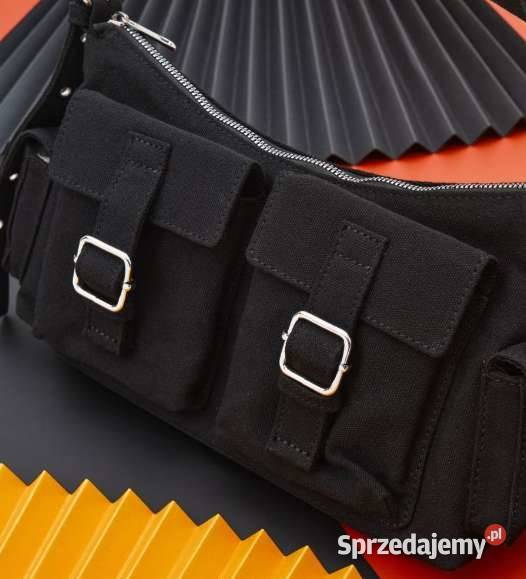 czarna torba torebka do reki kieszenie sinsay Do ręki  Toruń