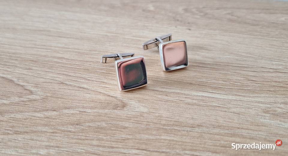 srebrne spinki do mankietów 10g kwadrat Kraków