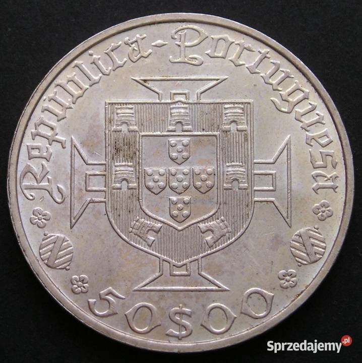 PORTUGALIA 50 ESCUDOS 1969 VASCO DA GAMA SREBRO Łódź sprzedam