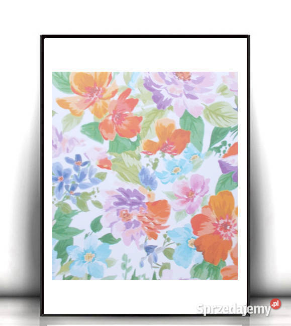 kwiaty plakat A4 boho plakat do domu kolorowy wielokolorowy Olsztyn