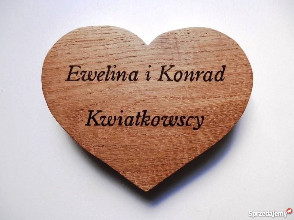 Serce dębowe okolicznościowe ręcznie wykonane Dekoracje i ozdoby Szczecinek