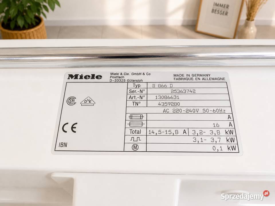 MIELE ELECTRONIC B 866 D PROFESJONALNY MAGIEL Kalety