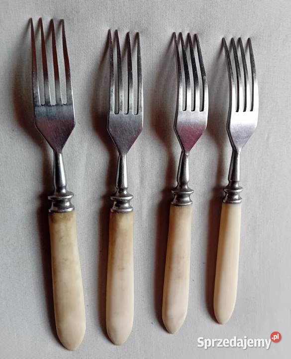 Zestaw 4 widelców z ebonitowymi obsadkami CCCP Koźminek sprzedam