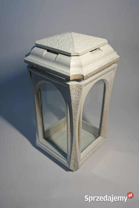 Biały znicz żywiczny lampion neo Częstochowa