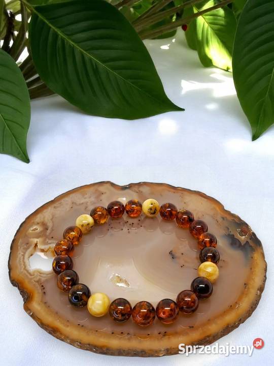 Bransoletka z bursztynu BURSZTYN bałtycki kulka Warszawa