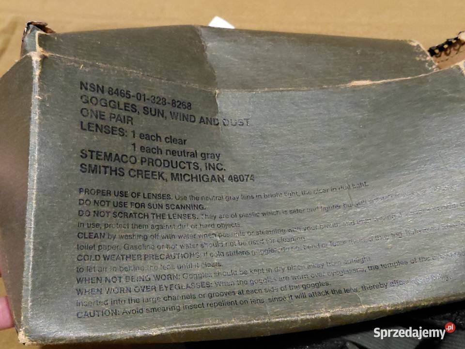 Gogle USMC SWD M1974 SUN WIND DUST Wrocław