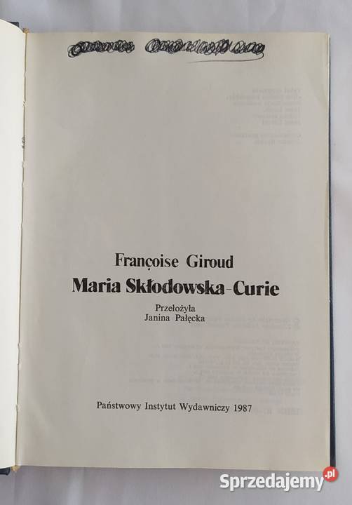MARIA SKŁODOWSKA CURIE Franoise Giroud