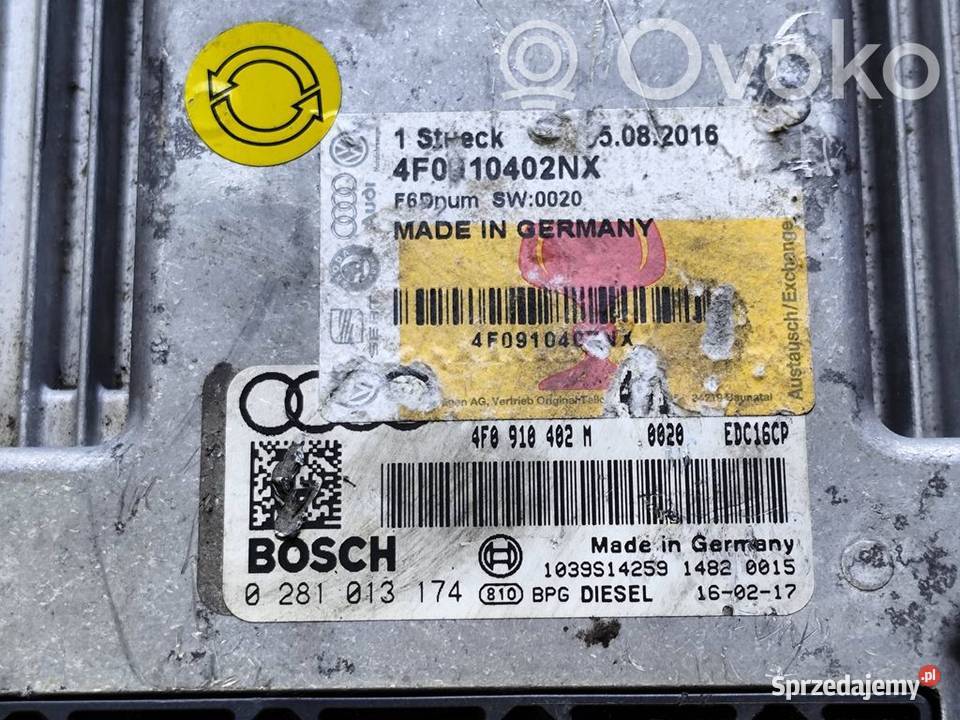 Audi A6 C6 30TDI STEROWNIK KOMPUTER SILNIKA ECU osobowe Czujniki i sterowniki