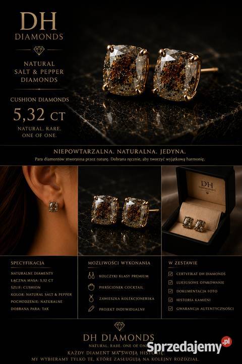 DH Diamonds Naturalna para diamentów Salt Pepper łódzkie Łódź