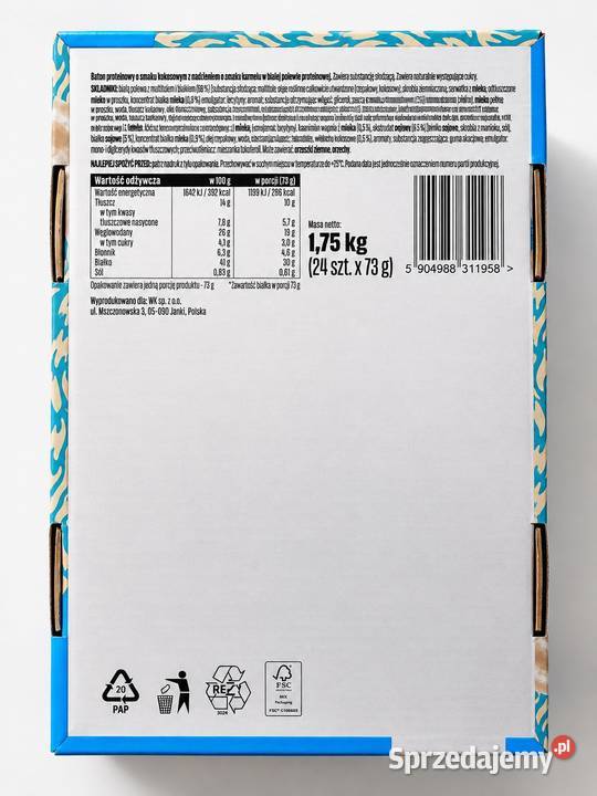 DZIK Protein Bar Creamy Coconut 24 30 g białka Warszawa sprzedam