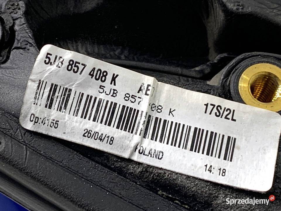 LUSTERKO PRAWY SKODA RAPID Hatchback NIEBIESKI