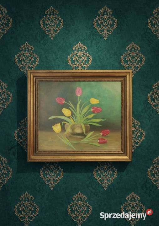 Tulipany w wazonie W drewnianej ramie w kolorze Pabianice