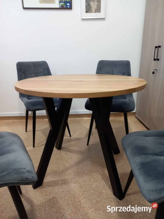 Stół okrągły drewniany Stół nowoczesny Luzino