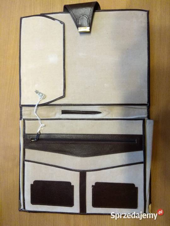 Saszetka skórzana brązowa 32x24 24cm Torby i torebki Łódź