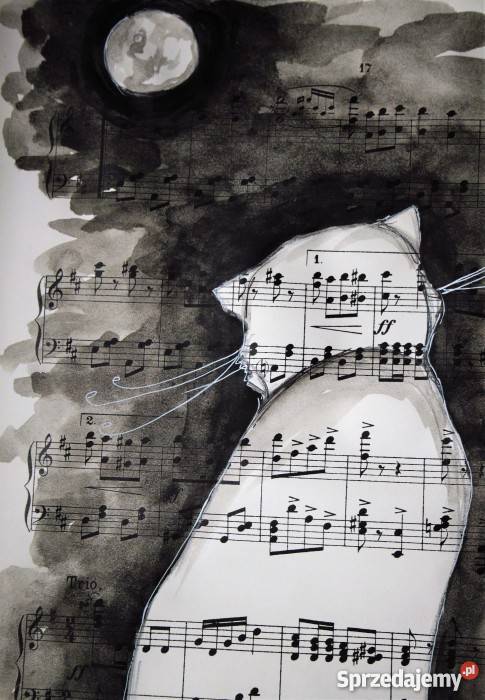 Praca akwarelami i piórkiem Noc kocią porą Katowice