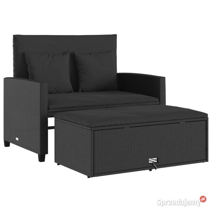 Sofa ogrodowa z poduszkami 2osobowa czarna Warszawa