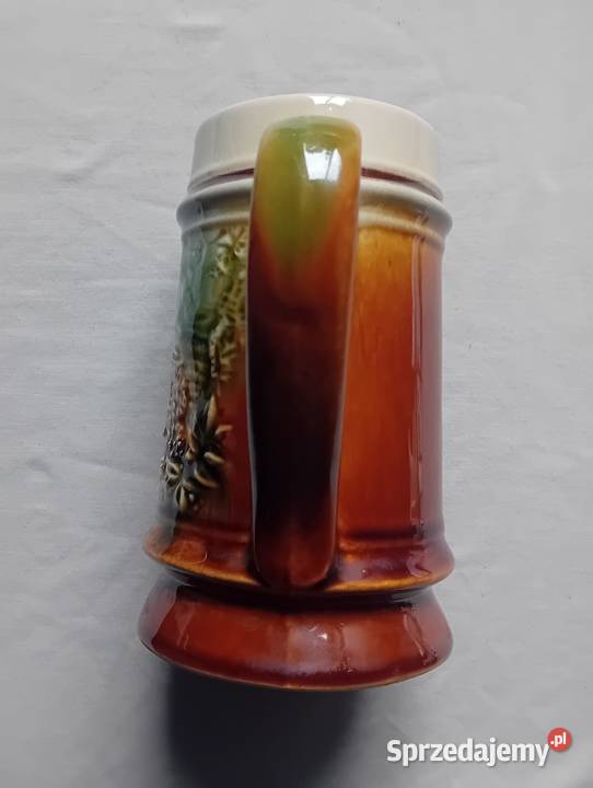 Ceramiczny kufel Ditmar Urbach zdobiony Birofilistyka wielkopolskie Koźminek