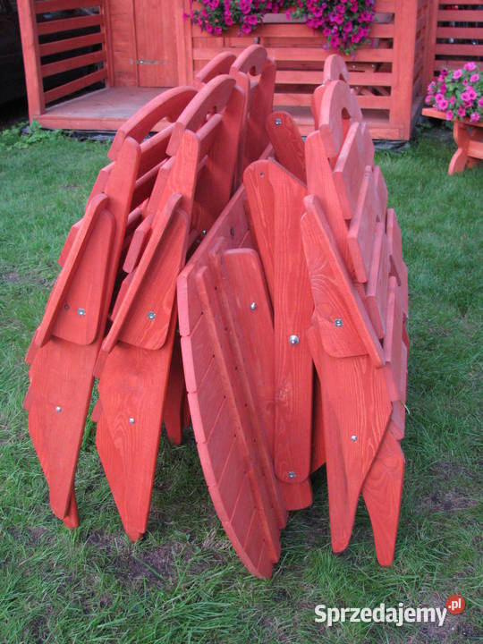 Meble ogrodowe drewniane z ławką składane typ S śląskie Kalety