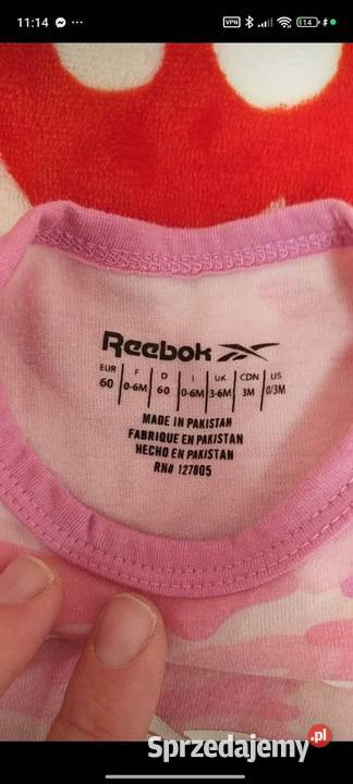 Nowy pajacyk dziewczynki Reebok różowy Kombinezony i śpiworki