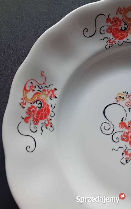 Duży głęboki talerz patera ze smokiem Karolina sprzedam