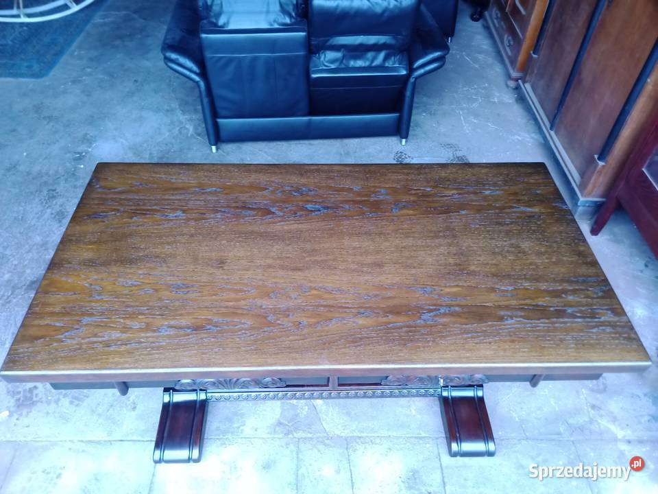 Duże biurko kompletne odnowione Dąb ciemny Kozy