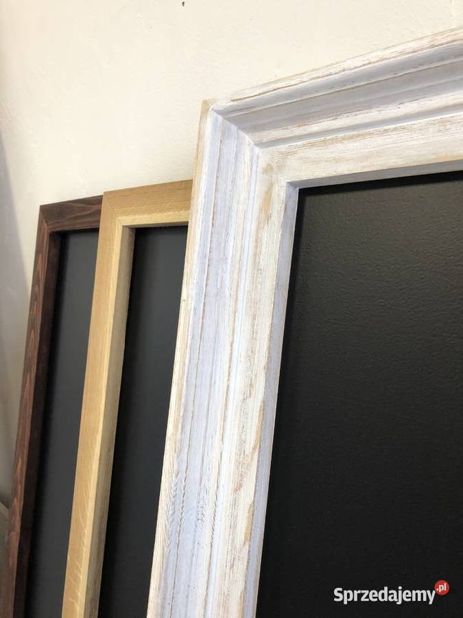 Tablica kredowa w rzeźbionej ramie drewniana biały Brzuśnik