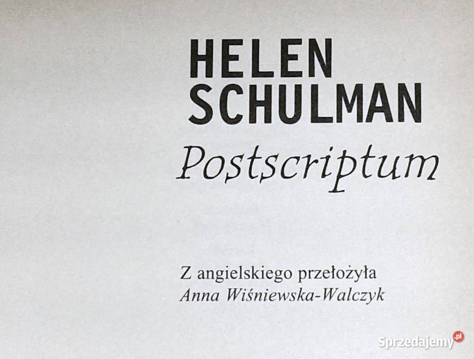 Postscriptum Helen Schulman lubelskie Chełm sprzedam
