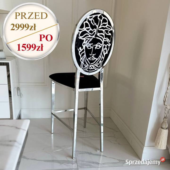 Hoker glamour srebrny czarny tapicerowany do Warszawa sprzedam