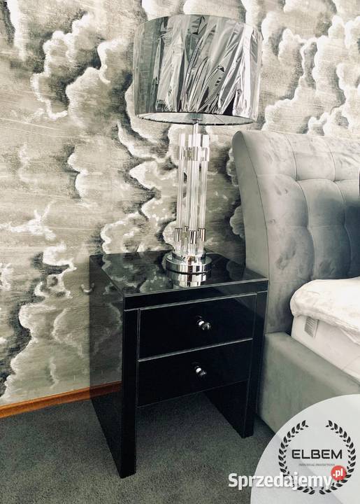 Szklana czarna szafka nocna 40cm Nocne Częstochowa