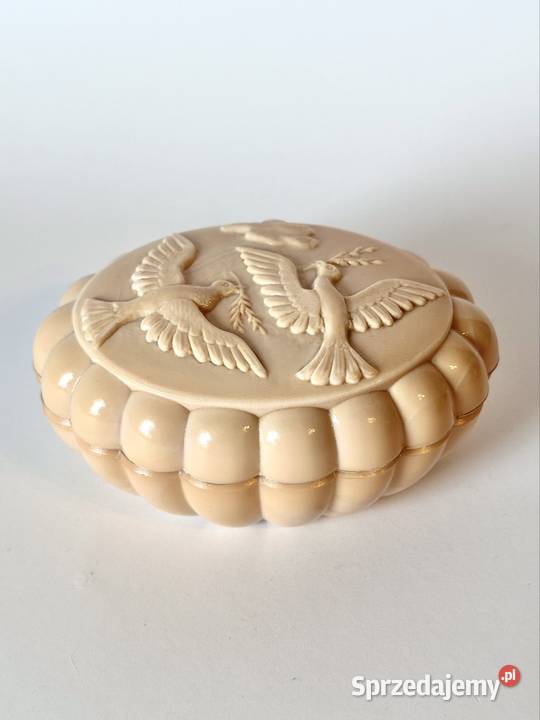 Przepiękna łososiowa szkatułka Curt Schlevogt Warszawa sprzedam