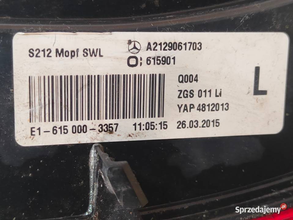 Lampa Tylna Lewa LED Mercedes W212 Kombi Lift Lampy tylne Pleszew