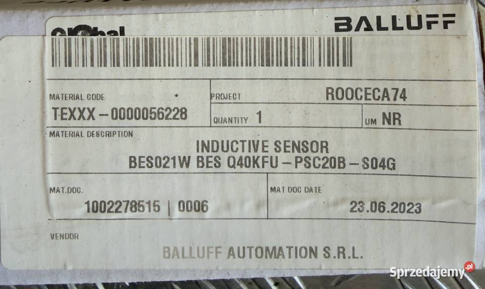 Czujnik indukcyjny Balluff BES021W BES