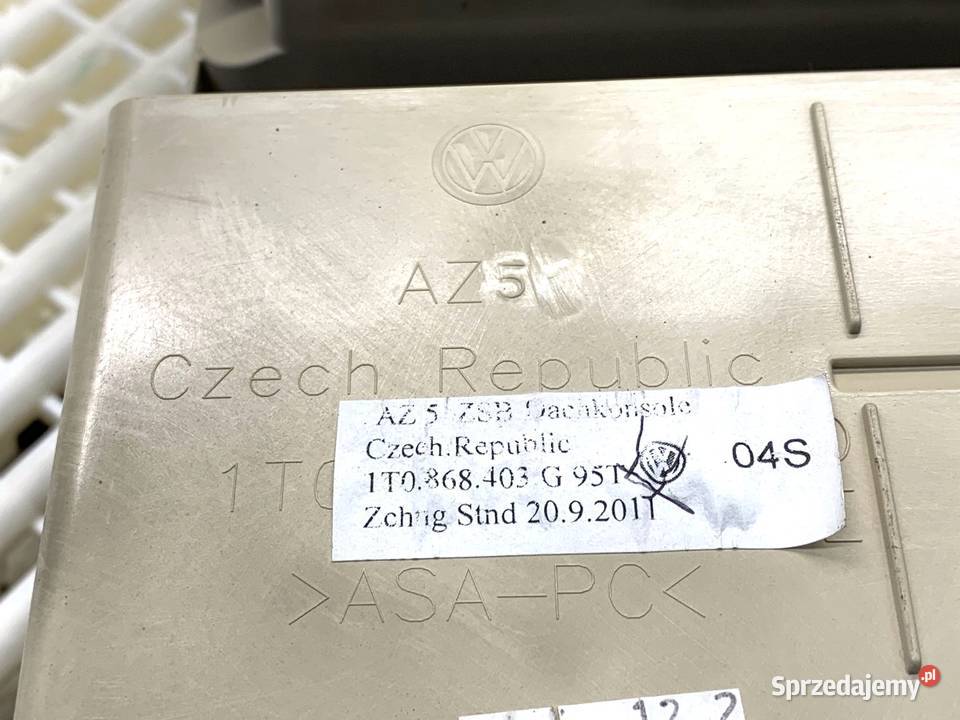 SCHOWEK PODSUFITKI VW SHARAN Minivan 1T0868403G Schowki, półki sprzedam