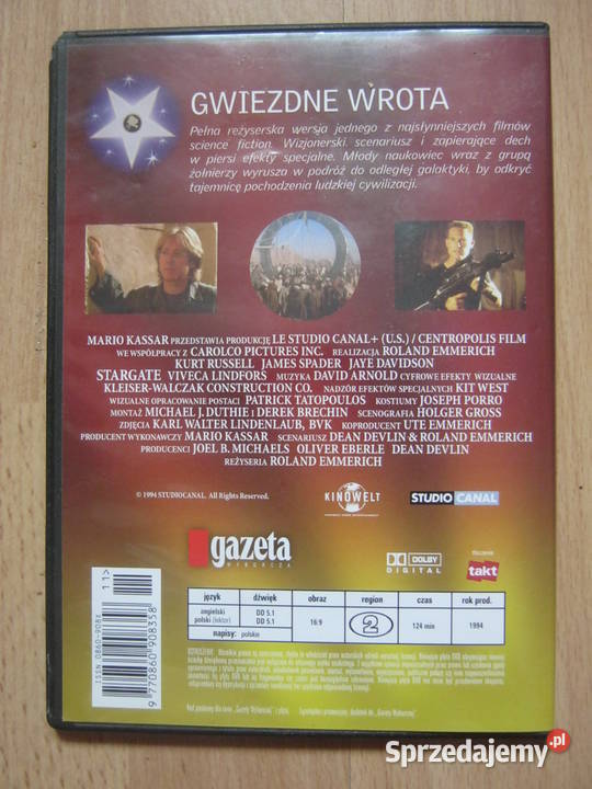 Gwiezdne wrota DVD Kultura i Rozrywka sprzedam