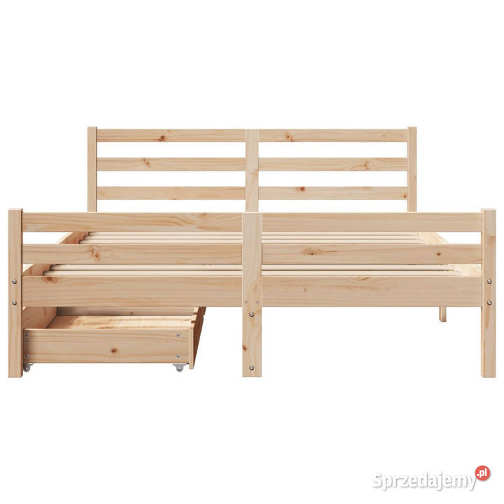 Rama łóżka bez materaca lite drewno sosnowe 140cm Warszawa