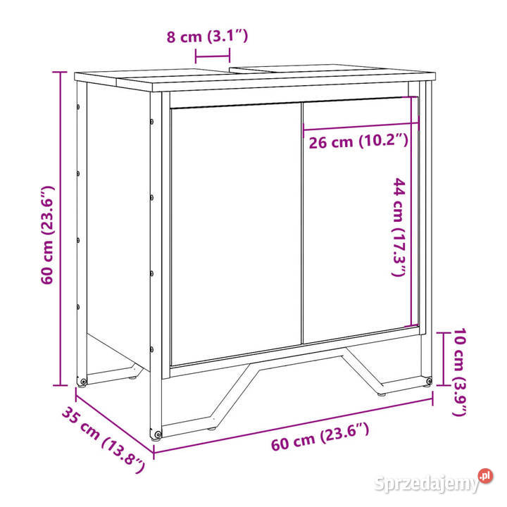 Szafka pod umywalkę dąb sonoma 60x35x60 WM848655 Warszawa