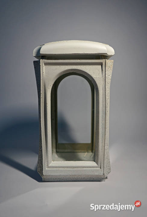 Biały znicz żywiczny lampion retro śląskie