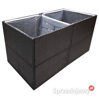 vidaXL Donica ogrodowa czarna 157x80x80 rattan Donice Warszawa