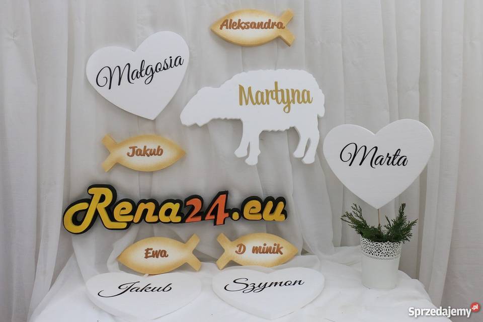 Dekoracje na Pierwszą Komunię Serce z imieniem