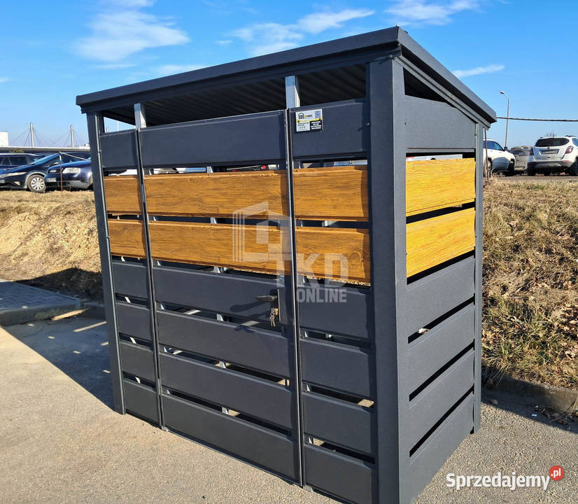 Wiata śmietnikowa 15x07m Antracyt jasny orzech Lubin
