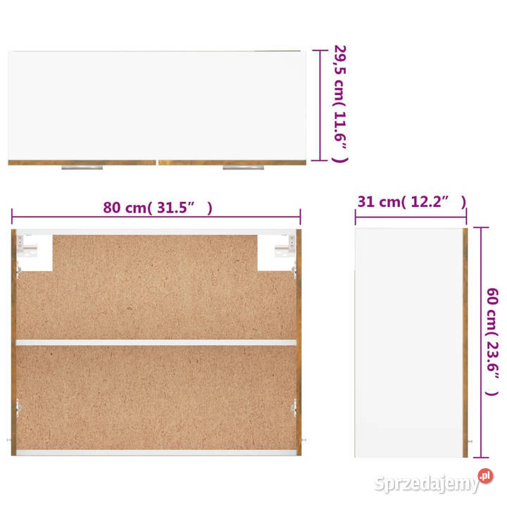 Szafka wisząca przydymiony dąb 80x31x60 WM815588 Warszawa sprzedam