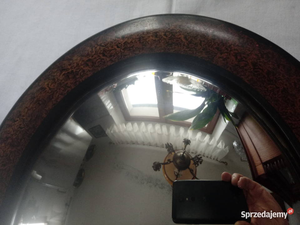 wypukłe lustro owalne w stylu angielskim Antyki mazowieckie Piotrówek