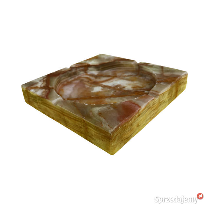 Duża kwadratowa alabastrowa popielnica Włochy Warszawa