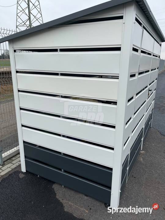 Wiata śmietnikowa spad tył 26x12m biały antracyt